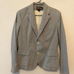 Vintage Ralph Lauren Rugby blue pin stripe fitted blazer from 2004 size 8